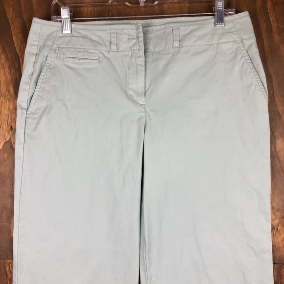 Talbots Womens Pants Pastel Green Signature Slim Capris Mid Rise Stretch 10 - Picture 2 of 13